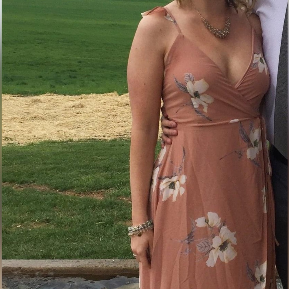 Lulu’s floral maxi wrap dress